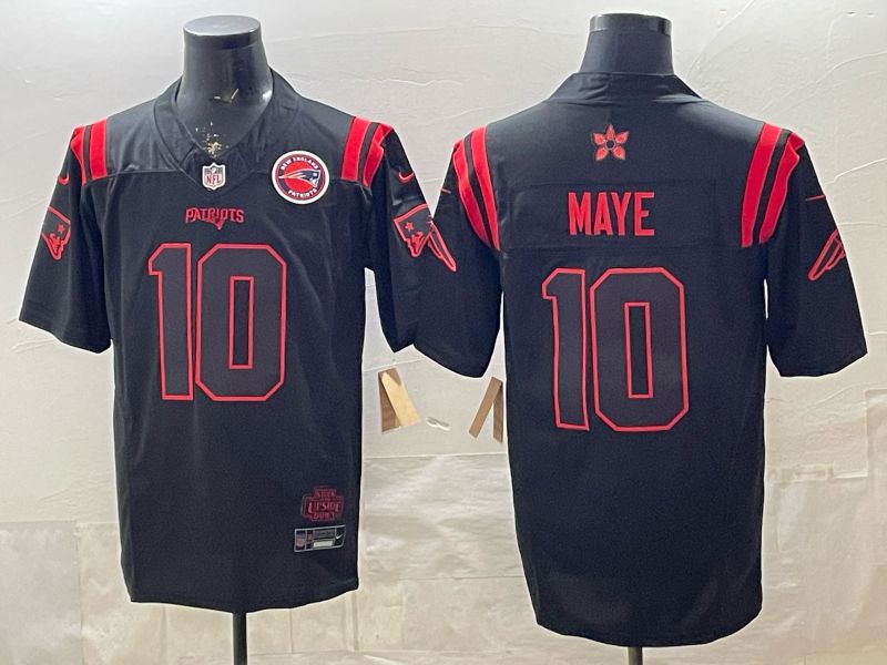 Men 2026 New England Patriots #10 Maye Black 4th generations Nike Limited NFL Jersey style 006